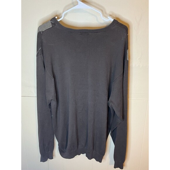 Izod Argyle Men's Large Brown 100% Cotton V-Neck Pullover 100% Cotton Sweater - Picture 7 of 7